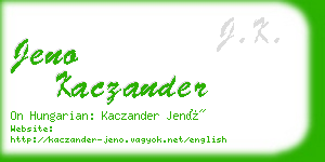 jeno kaczander business card